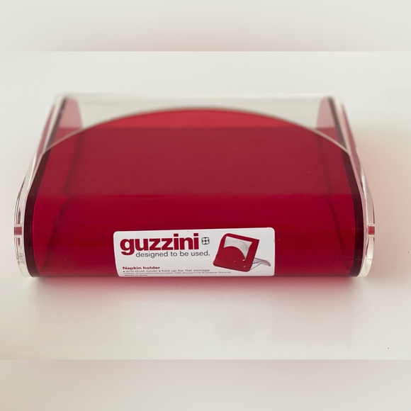 Italian designer Guzzini napkin holder in red. - Picture 1 of 4
